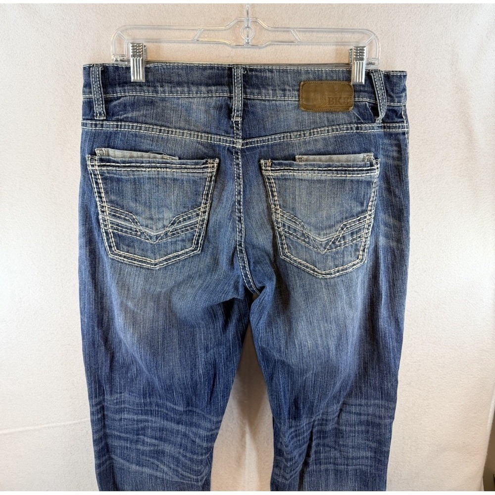 BKE Buckle Jeans Mens 33x34 Blue Denim JAKE Pants, Straight Leg, Distressed - Picture 2 of 11